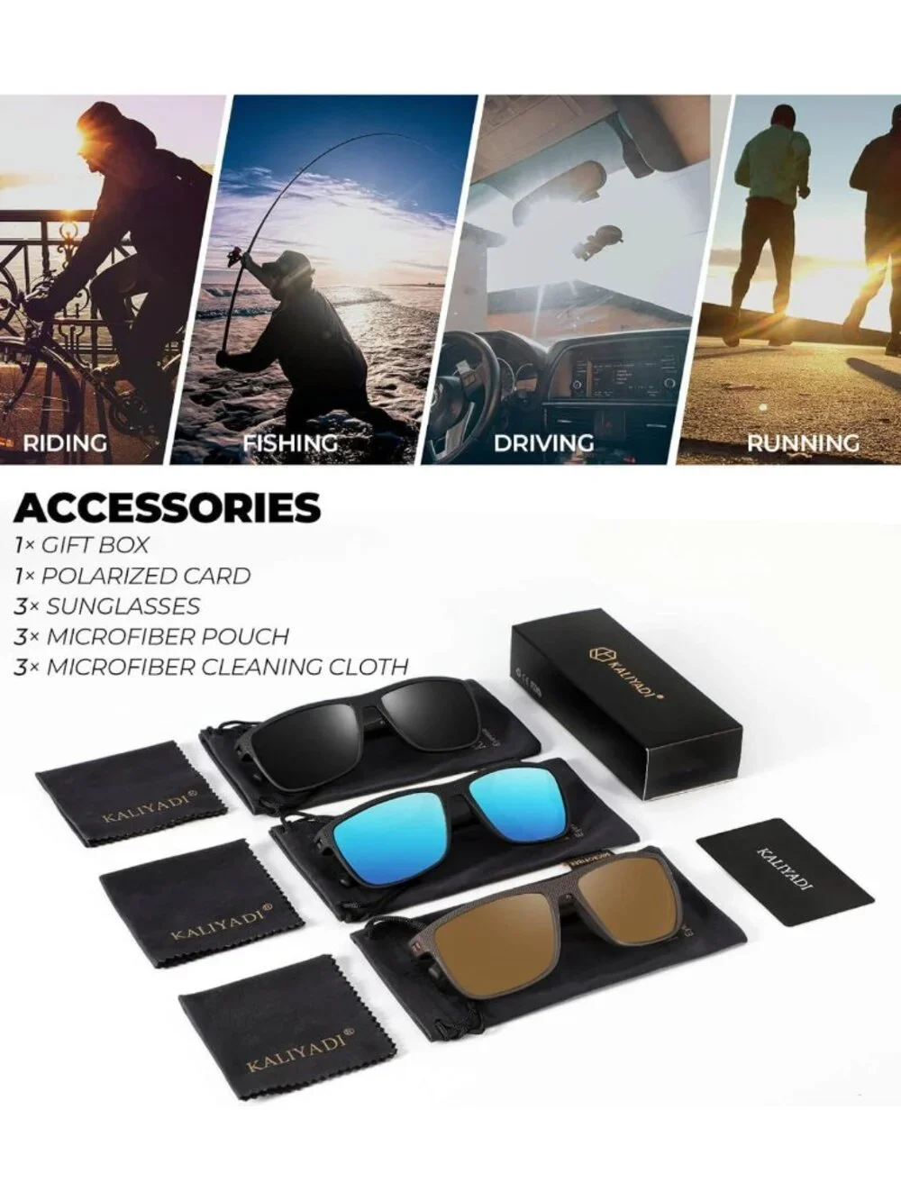 Lightweight Polarized Sunglasses for Men - UV Protection for Driving, Fishing